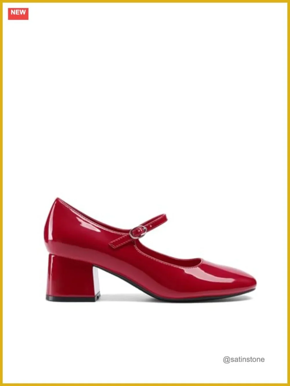 DREAM PAIRS Women's Mary Jane Low Chunky Heel Pumps Faux Leather